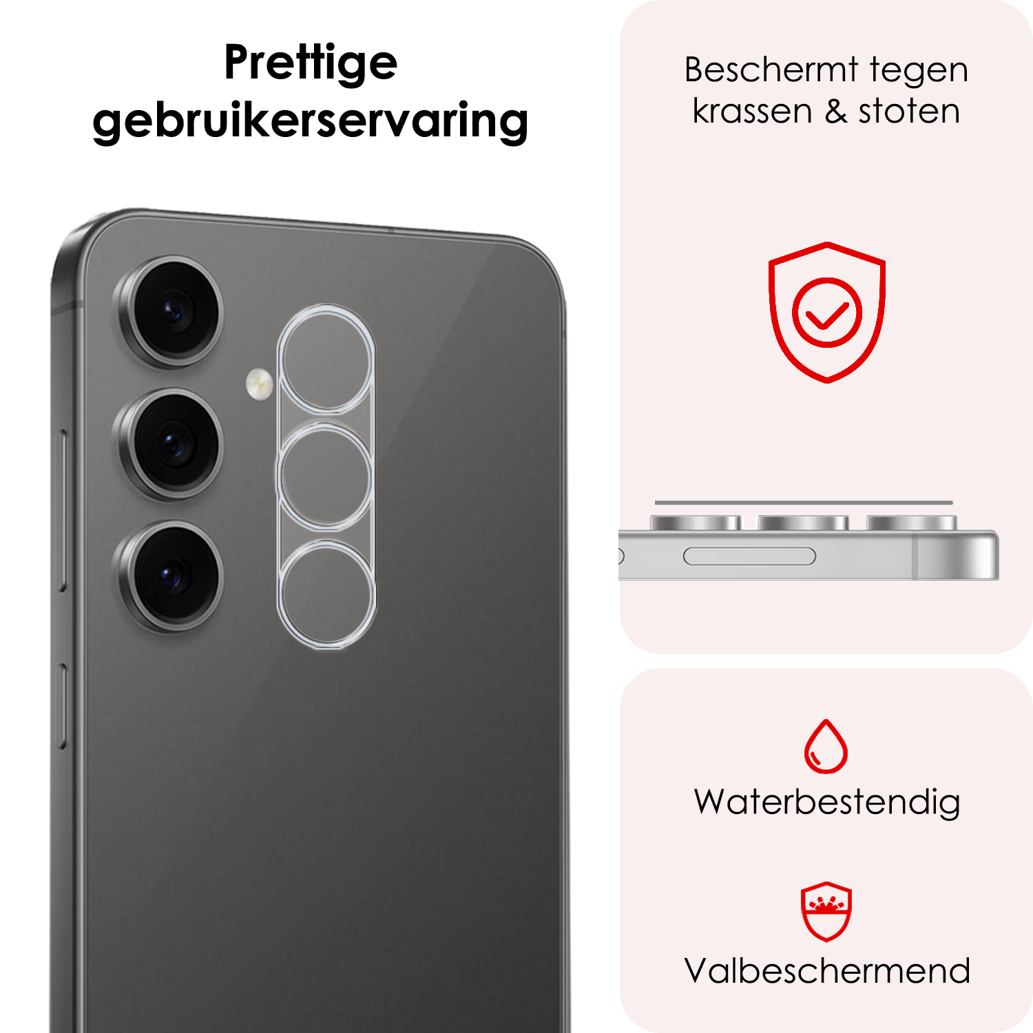 NoXx NoXx Samsung Galaxy S24 FE Camera Screenprotector - 3 PACK