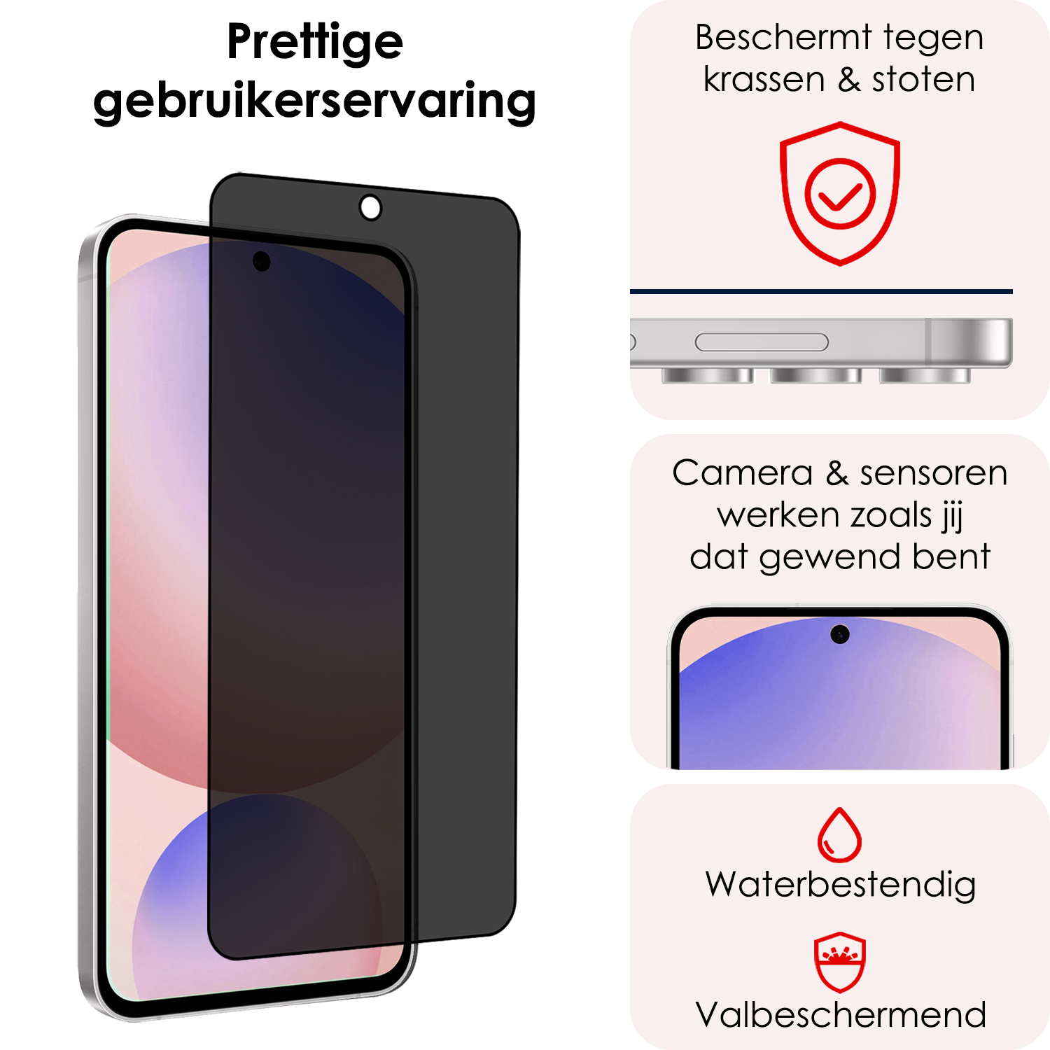 NoXx NoXx Samsung Galaxy S24 FE Screenprotector Glas Privacy - 2 PACK