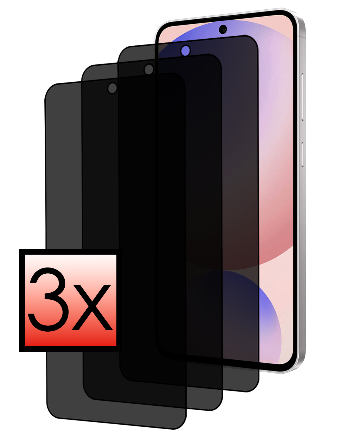 NoXx NoXx Samsung Galaxy S24 FE Screenprotector Glas Privacy - 3 PACK