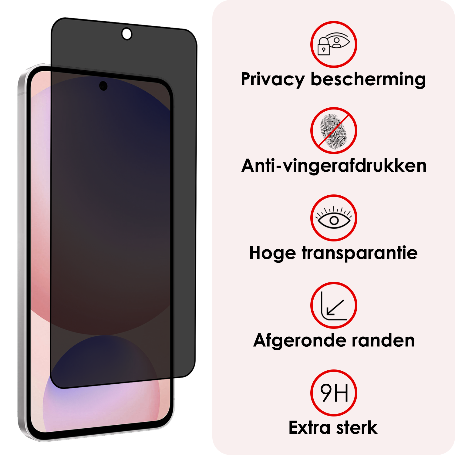 NoXx NoXx Samsung Galaxy S24 FE Screenprotector Glas Privacy - 3 PACK