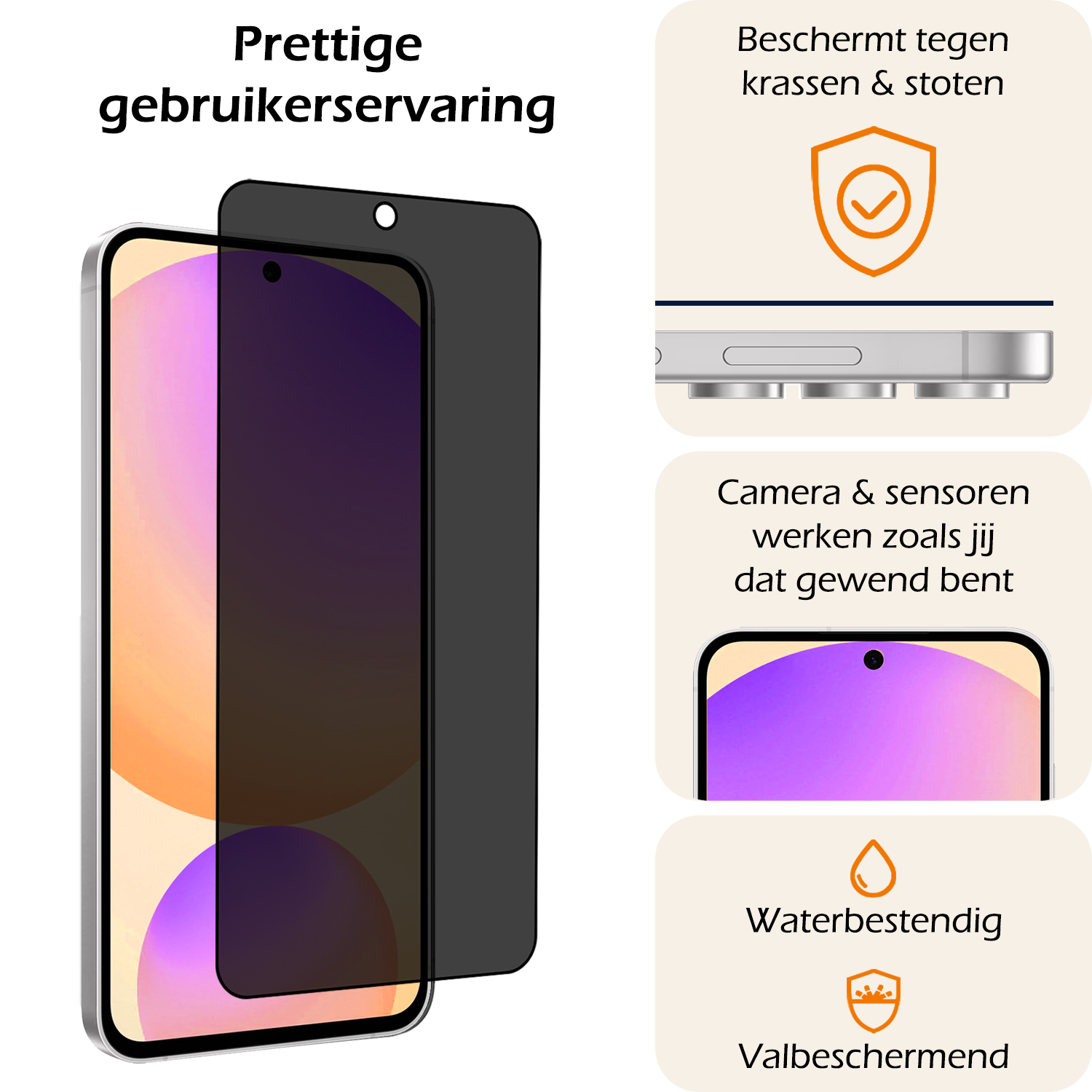 Nomfy Nomfy Samsung Galaxy S24 FE Screenprotector Glas Privacy - 2 PACK