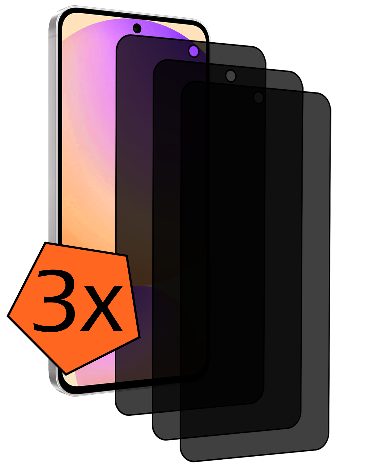 Nomfy Nomfy Samsung Galaxy S24 FE Screenprotector Glas Privacy - 3 PACK