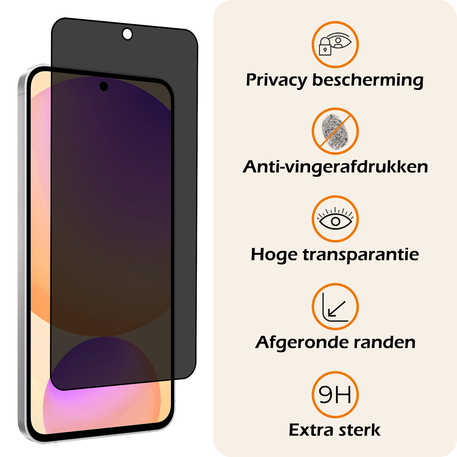 Nomfy Nomfy Samsung Galaxy S24 FE Screenprotector Glas Privacy - 3 PACK