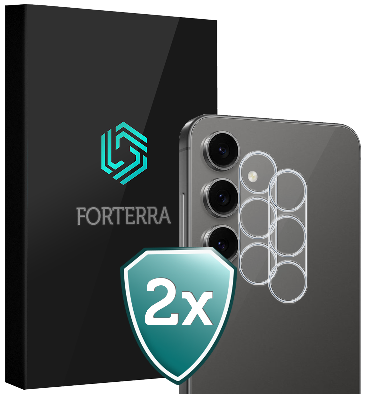 Forterra Forterra Samsung Galaxy S24 FE Camera Screenprotector - 2 PACK