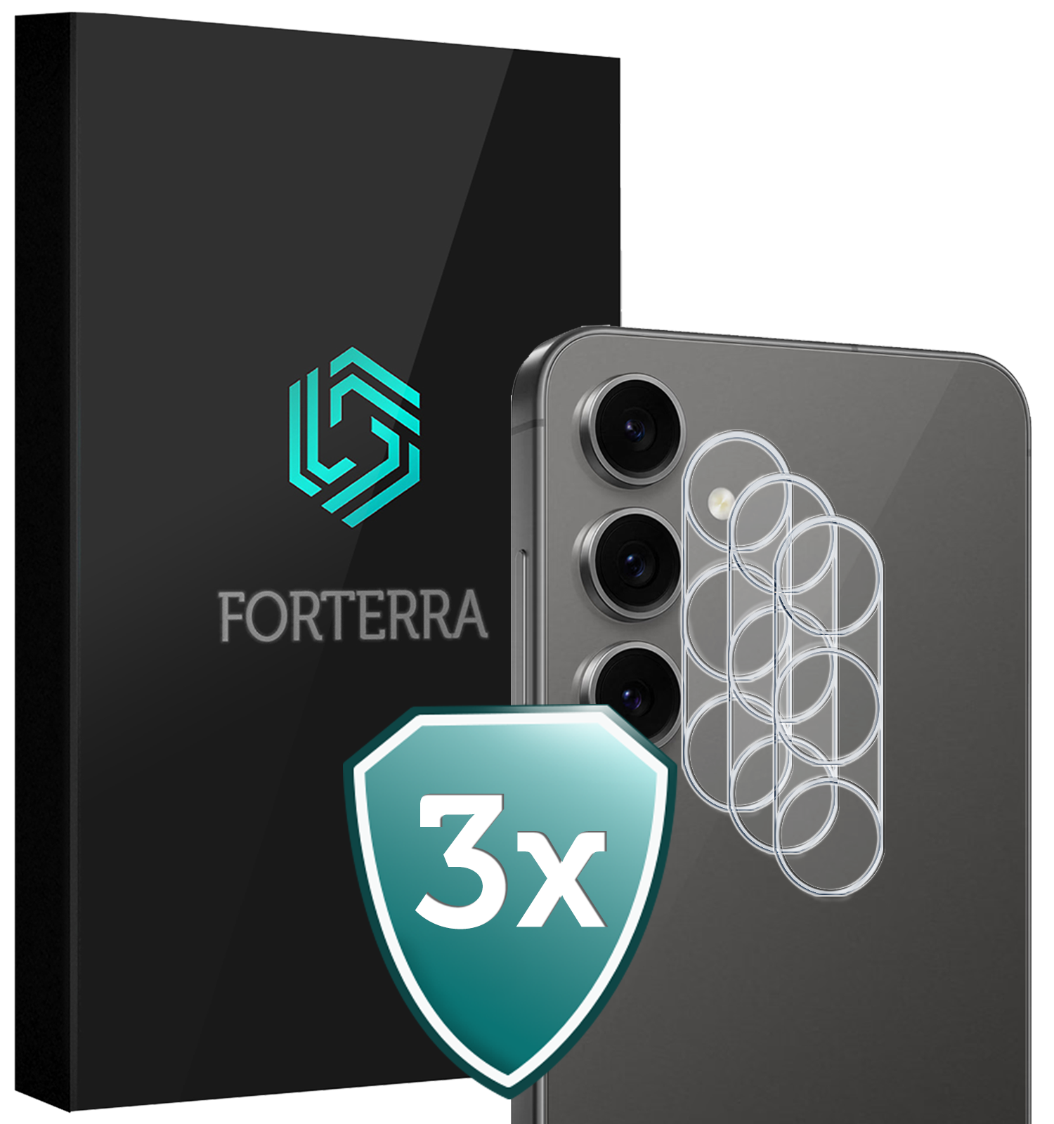 Forterra Forterra Samsung Galaxy S24 FE Camera Screenprotector - 3 PACK