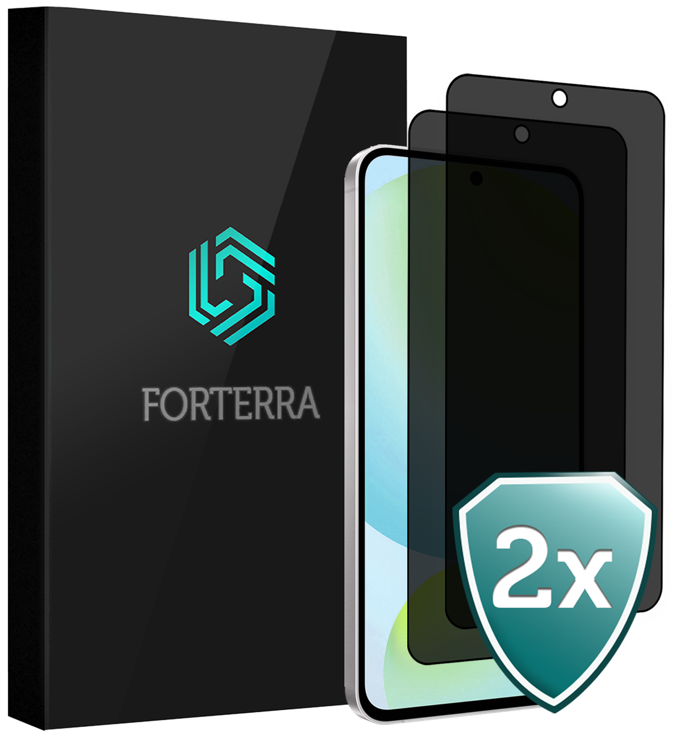 Forterra Forterra Samsung Galaxy S24 FE Screenprotector Glas Privacy - 2 PACK