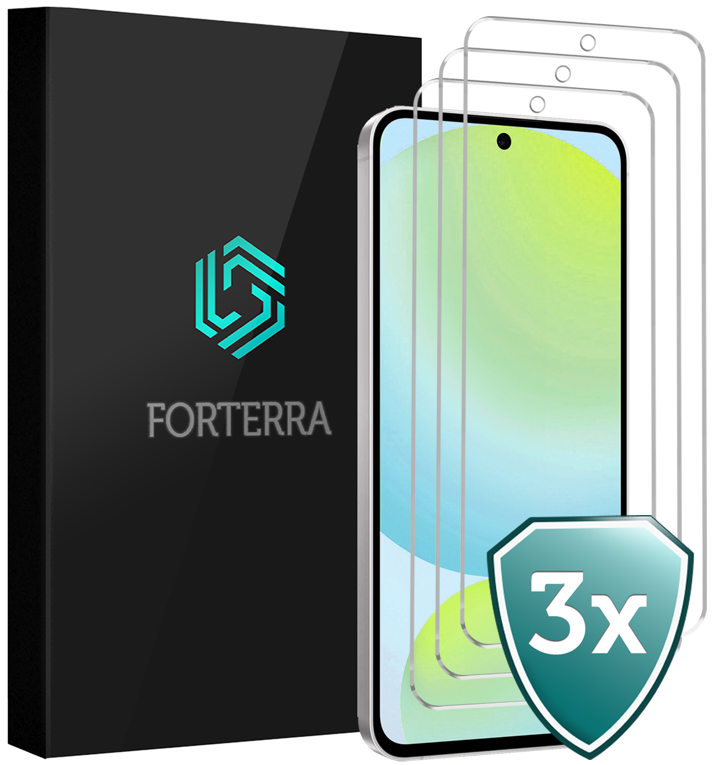 Forterra Forterra Samsung Galaxy S24 FE Screenprotector Glas - 3 PACK