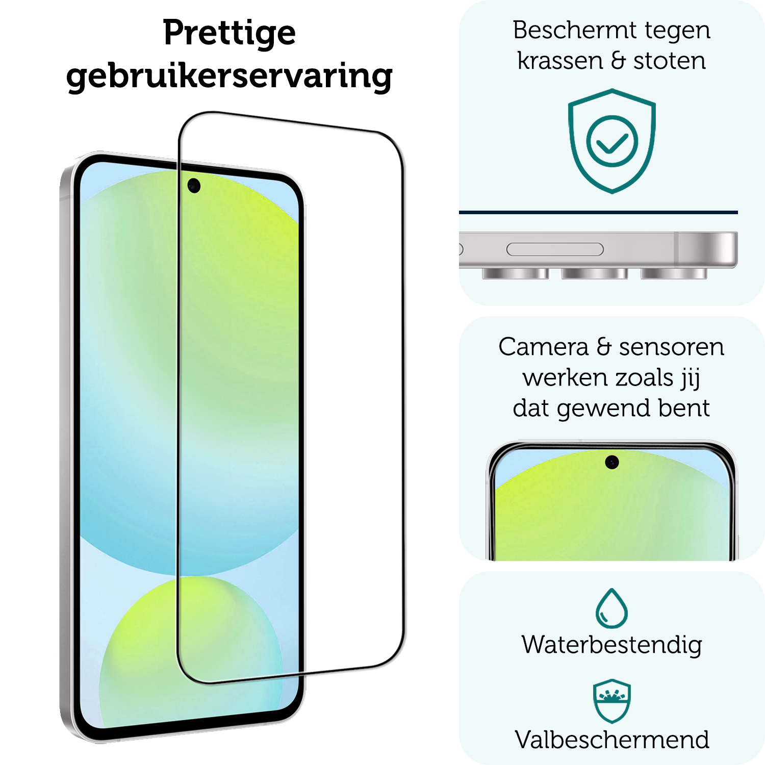 Forterra Forterra Samsung Galaxy S24 FE Screenprotector Glas  Full Cover - 3 PACK