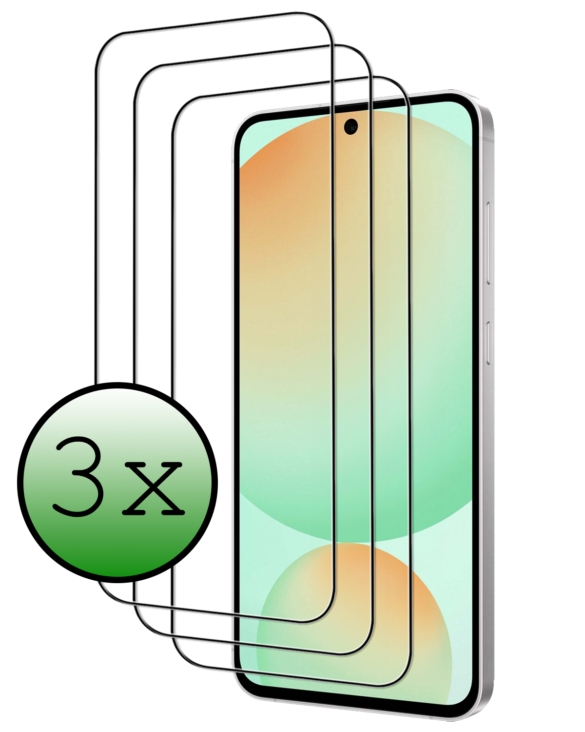 BASEY. BASEY. Samsung Galaxy S24 FE Screenprotector Glas  Full Cover - 3 PACK