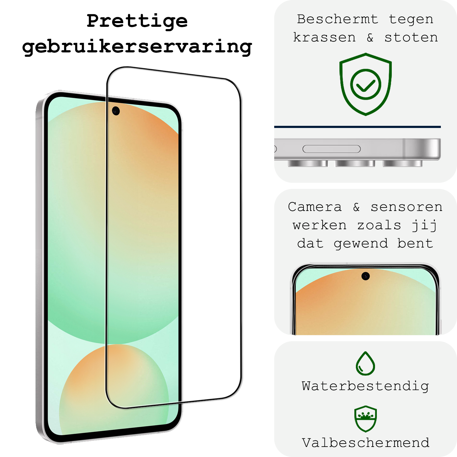 BASEY. BASEY. Samsung Galaxy S24 FE Screenprotector Glas  Full Cover - 3 PACK