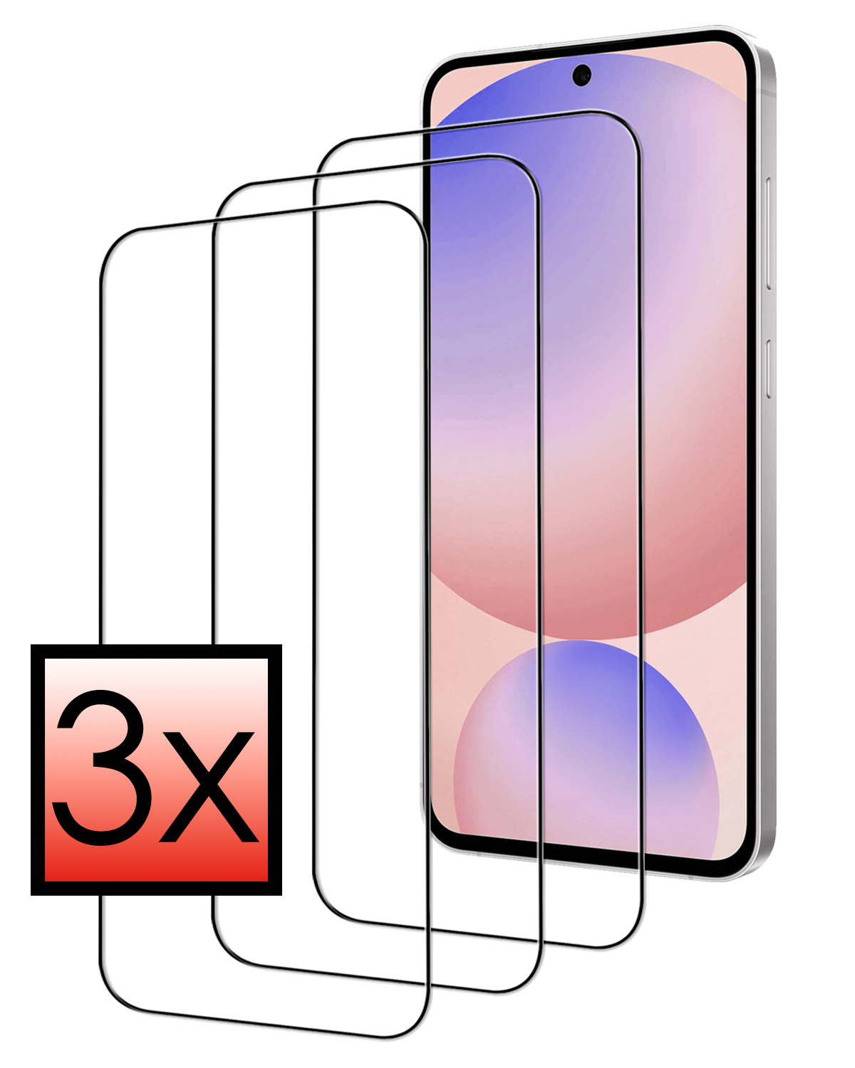 NoXx NoXx Samsung Galaxy S24 FE Screenprotector Glas  Full Cover - 3 PACK