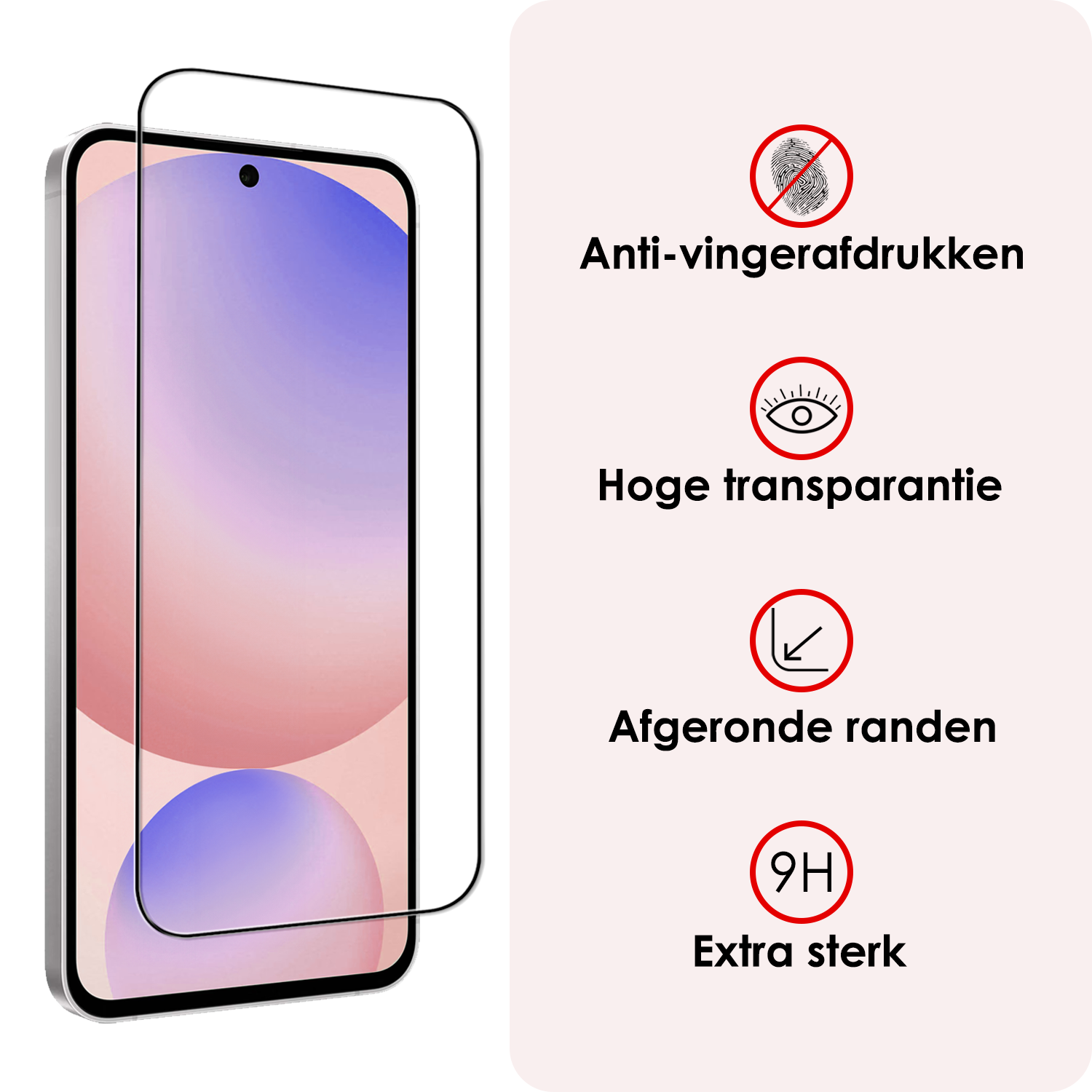 NoXx NoXx Samsung Galaxy S24 FE Screenprotector Glas  Full Cover - 3 PACK