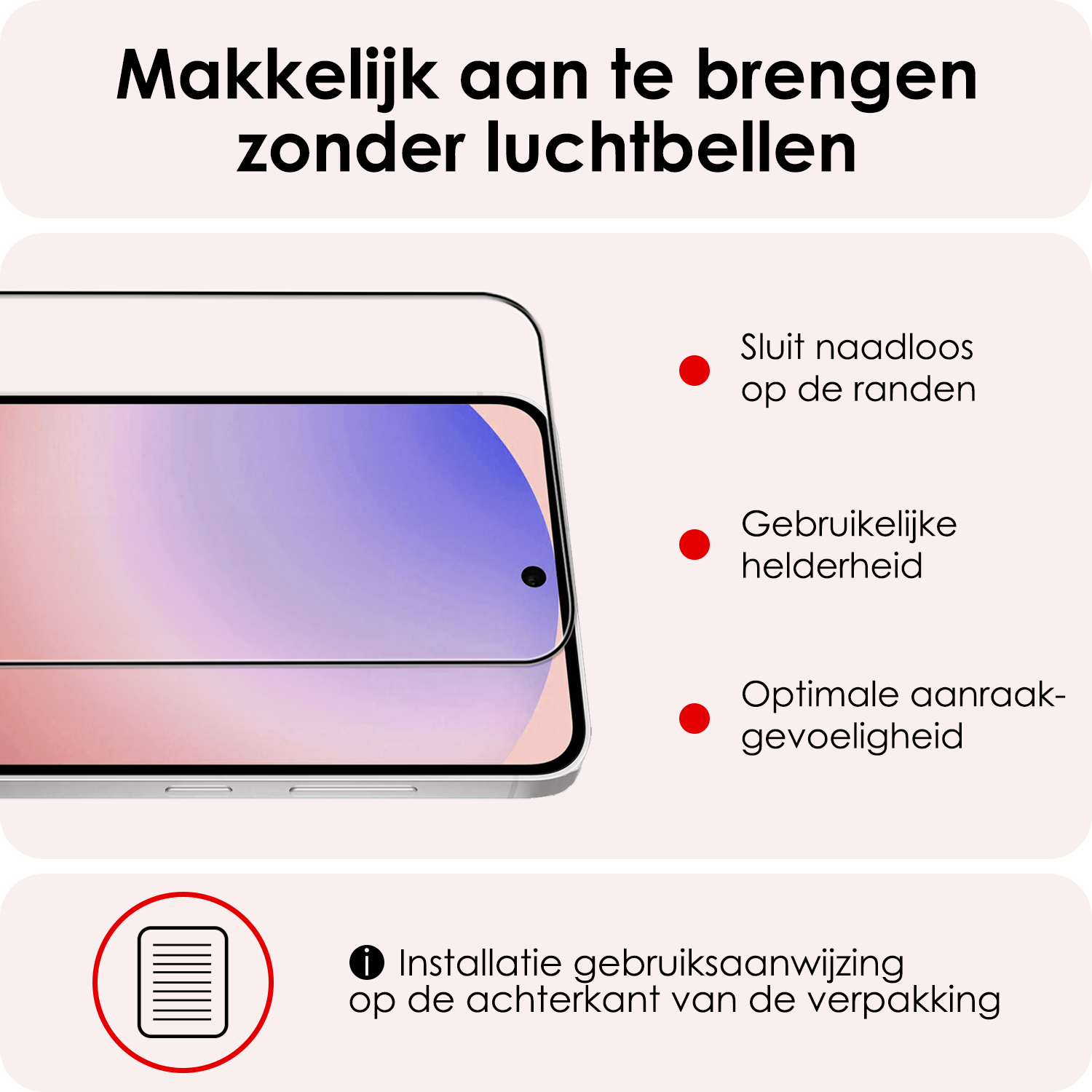 NoXx NoXx Samsung Galaxy S24 FE Screenprotector Glas  Full Cover - 3 PACK