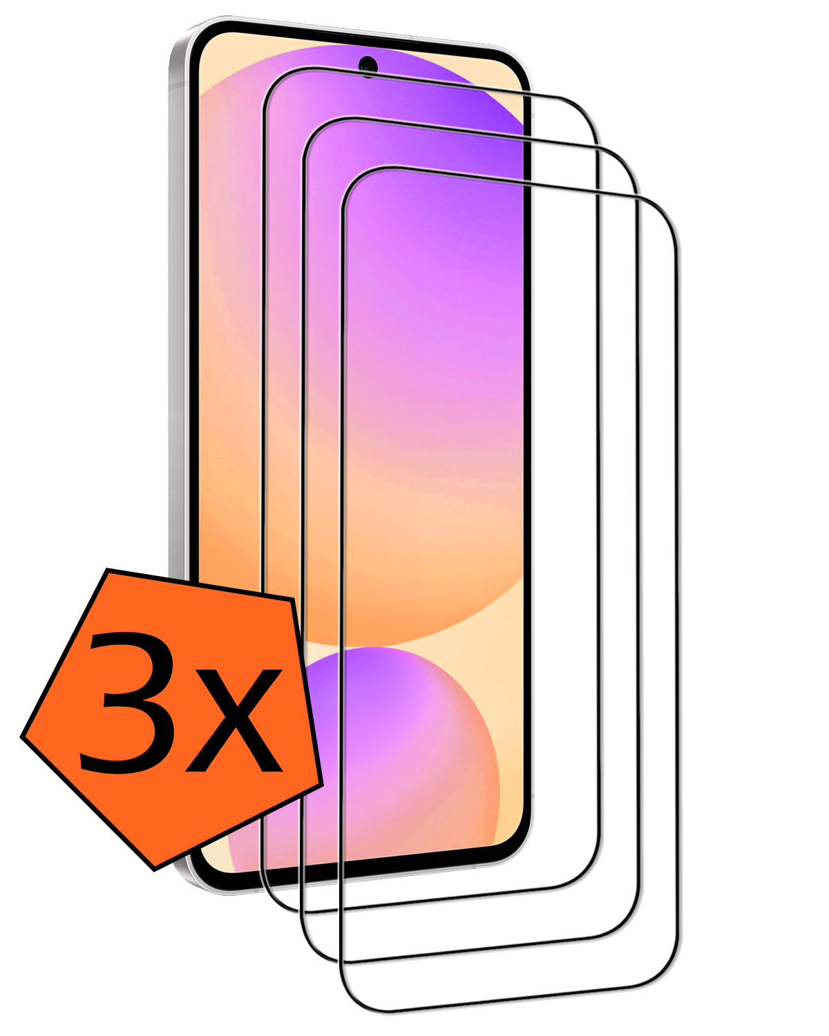 Nomfy Nomfy Samsung Galaxy S24 FE Screenprotector Glas  Full Cover - 3 PACK