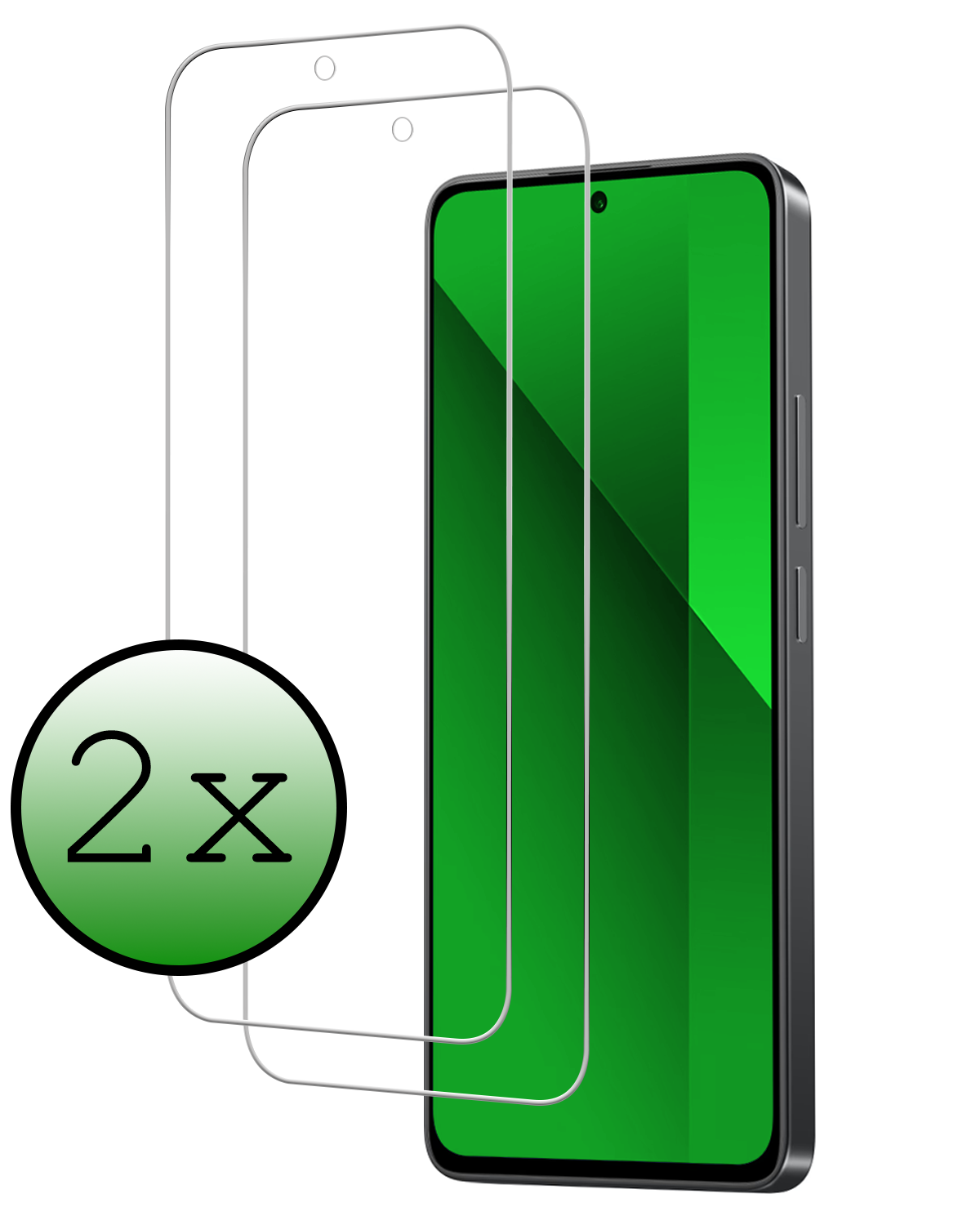 BASEY. Screenprotector Geschikt voor Xiaomi Redmi Note 13 4G Screenprotector Tempered Glass - Screenprotector Geschikt voor Xiaomi Redmi Note 13 4G Beschermglas Screen Protector Glas - 2 Stuks