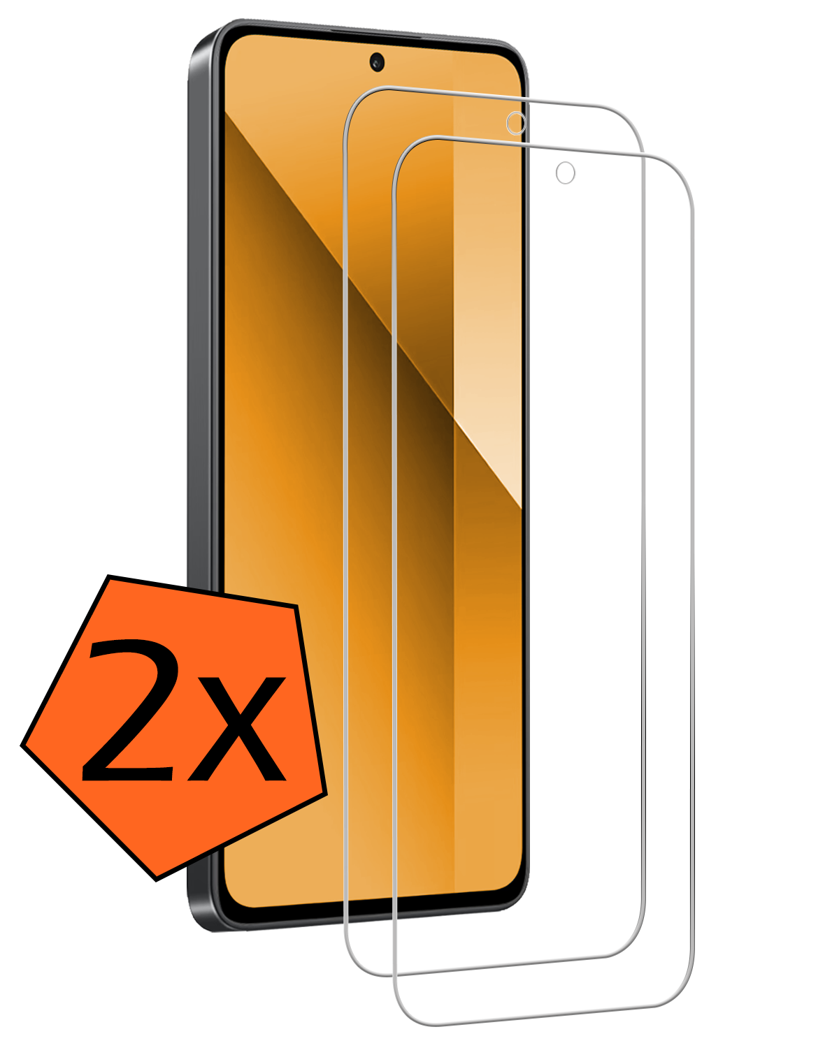 Nomfy Screenprotector - Geschikt voor Xiaomi Redmi Note 13 4G Screenprotector Bescherm Glas Tempered Glass - Screenprotector Geschikt voor Xiaomi Redmi Note 13 4G Screen Protector - 2 PACK