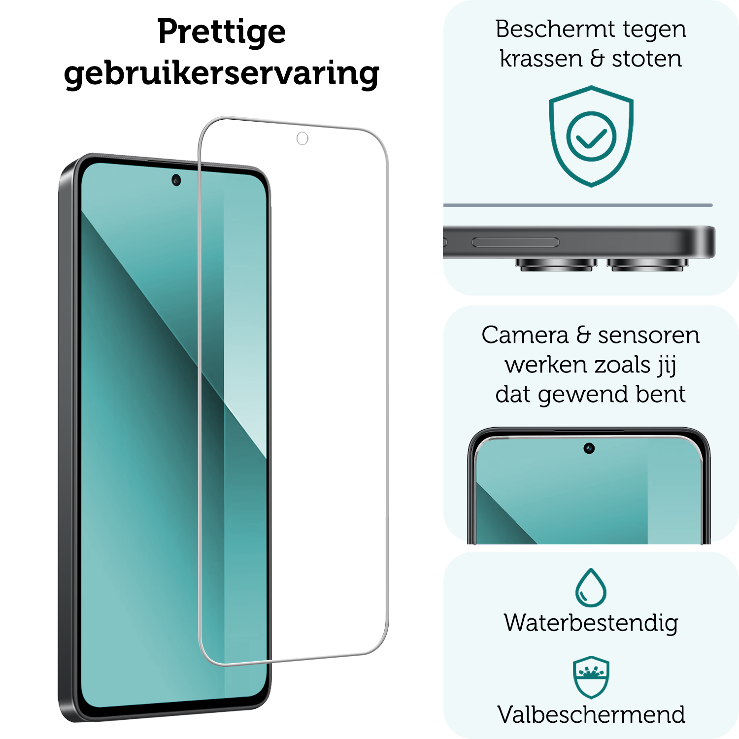 Forterra Screenprotector Geschikt voor Xiaomi Redmi Note 13 4G Screenprotector Glas Gehard Screen Cover - Screen Protector Geschikt voor Xiaomi Redmi Note 13 4G Screenprotector Tempered Glass - 3 PACK