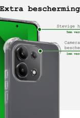 BASEY. Hoes Geschikt voor Xiaomi Redmi Note 13 4G Hoesje Shock Proof Case Hoes Siliconen - Hoesje Geschikt voor Xiaomi Redmi Note 13 4G Hoes Cover Shockproof - Transparant