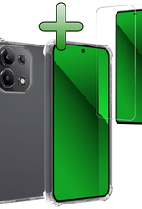 BASEY. Hoes Geschikt voor Xiaomi Redmi Note 13 4G Hoesje Shock Proof Case Hoes Siliconen Met Screenprotector - Hoesje Geschikt voor Xiaomi Redmi Note 13 4G Hoes Cover Shockproof - Transparant