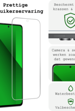 BASEY. Hoes Geschikt voor Xiaomi Redmi Note 13 4G Hoesje Shock Proof Case Hoes Siliconen Met 2x Screenprotector - Hoesje Geschikt voor Xiaomi Redmi Note 13 4G Hoes Cover Shockproof - Transparant