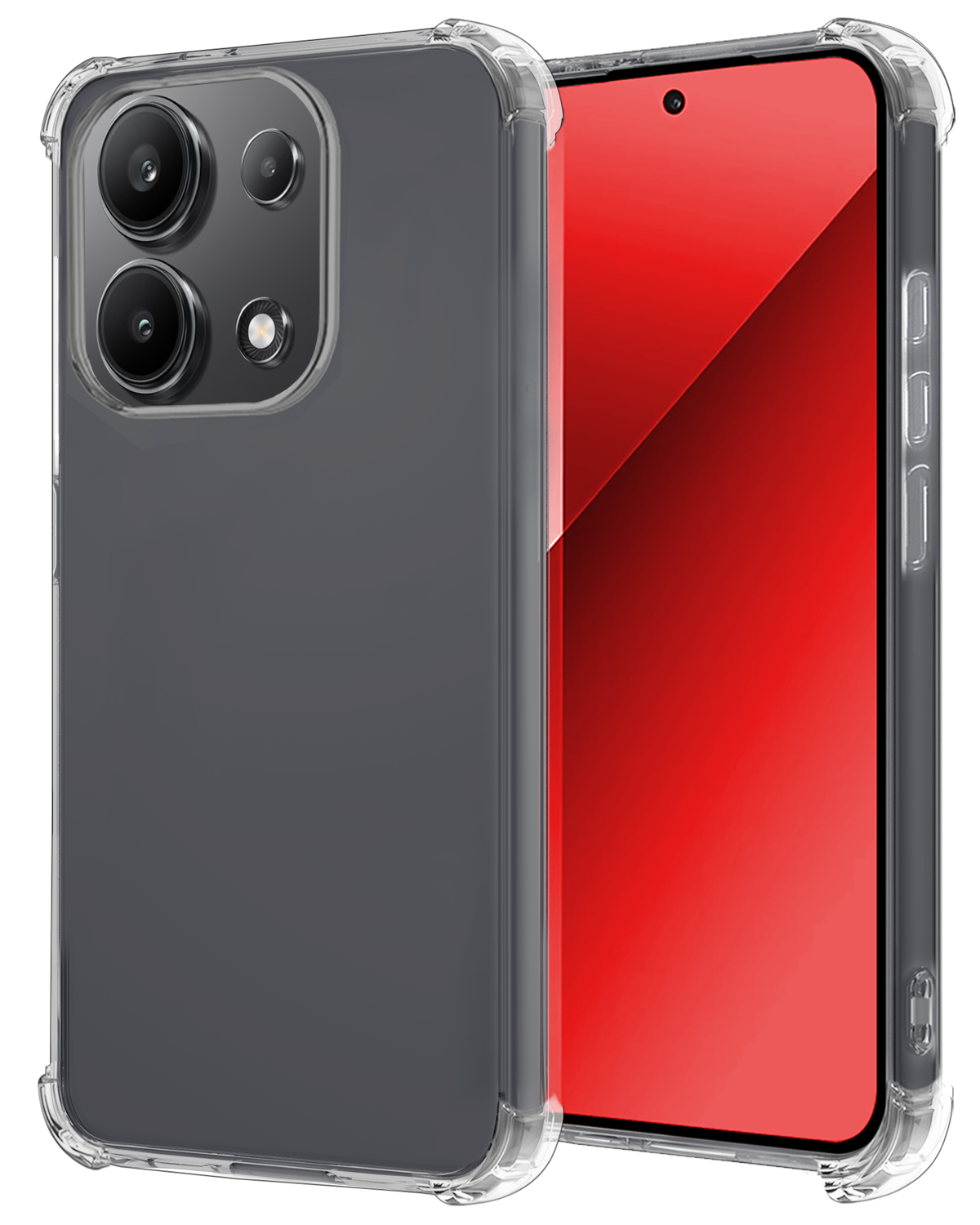 NoXx Hoes Geschikt voor Xiaomi Redmi Note 13 4G Hoesje Siliconen Cover Shock Proof Back Case Shockproof Hoes - Transparant