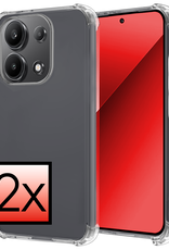 NoXx Hoes Geschikt voor Xiaomi Redmi Note 13 4G Hoesje Siliconen Cover Shock Proof Back Case Shockproof Hoes - Transparant - 2 PACK