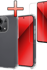 NoXx Hoes Geschikt voor Xiaomi Redmi Note 13 4G Hoesje Siliconen Cover Shock Proof Back Case Shockproof Hoes Met Screenprotector - Transparant