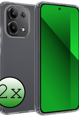 BASEY. Hoes Geschikt voor Xiaomi Redmi Note 13 4G Hoesje Siliconen Back Cover Case - Hoesje Geschikt voor Xiaomi Redmi Note 13 4G Hoes Cover Hoesje - Transparant - 2 Stuks