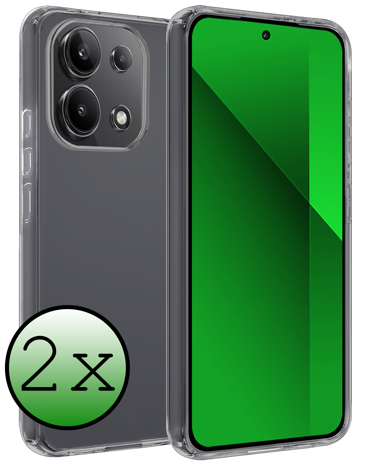 BASEY. Hoes Geschikt voor Xiaomi Redmi Note 13 4G Hoesje Siliconen Back Cover Case - Hoesje Geschikt voor Xiaomi Redmi Note 13 4G Hoes Cover Hoesje - Transparant - 2 Stuks