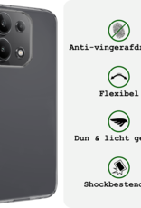 BASEY. Hoes Geschikt voor Xiaomi Redmi Note 13 4G Hoesje Siliconen Back Cover Case - Hoesje Geschikt voor Xiaomi Redmi Note 13 4G Hoes Cover Hoesje - Transparant - 2 Stuks