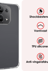 NoXx Hoes Geschikt voor Xiaomi Redmi Note 13 4G Hoesje Siliconen Cover Shock Proof Back Case Shockproof Hoes Met 2x Screenprotector - Transparant