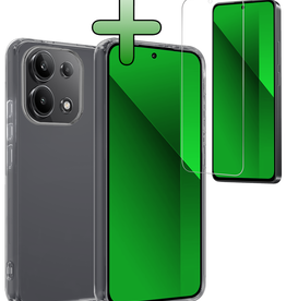 BASEY. BASEY. Xiaomi Redmi Note 13 4G Hoesje Siliconen Met Screenprotector - Transparant