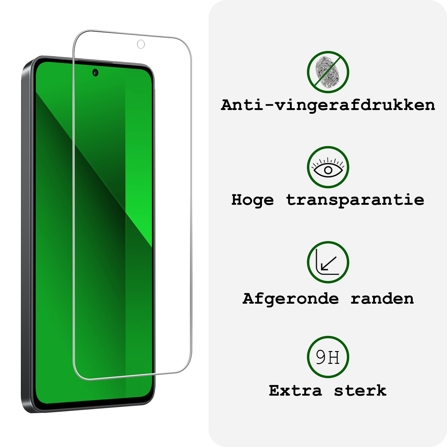 BASEY. Hoes Geschikt voor Xiaomi Redmi Note 13 4G Hoesje Siliconen Back Cover Case Met Screenprotector - Hoesje Geschikt voor Xiaomi Redmi Note 13 4G Hoes Cover Hoesje - Transparant