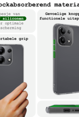 BASEY. Hoes Geschikt voor Xiaomi Redmi Note 13 4G Hoesje Siliconen Back Cover Case Met Screenprotector - Hoesje Geschikt voor Xiaomi Redmi Note 13 4G Hoes Cover Hoesje - Transparant