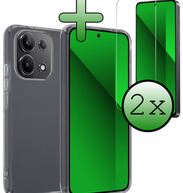 BASEY. BASEY. Xiaomi Redmi Note 13 4G Hoesje Siliconen Met 2x Screenprotector - Transparant