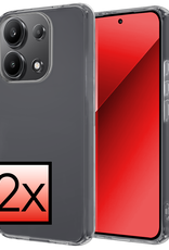NoXx Hoes Geschikt voor Xiaomi Redmi Note 13 4G Hoesje Cover Siliconen Back Case Hoes - Transparant - 2 PACK