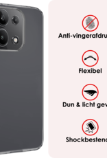 NoXx Hoes Geschikt voor Xiaomi Redmi Note 13 4G Hoesje Cover Siliconen Back Case Hoes - Transparant - 2 PACK