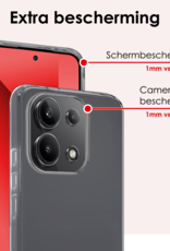 NoXx Hoes Geschikt voor Xiaomi Redmi Note 13 4G Hoesje Cover Siliconen Back Case Hoes - Transparant - 2 PACK
