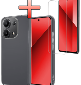 NoXx NoXx Xiaomi Redmi Note 13 4G Hoesje Siliconen Met Screenprotector - Transparant