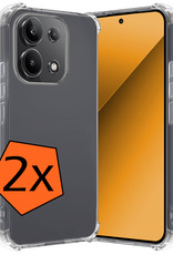 Nomfy Hoesje Geschikt voor Xiaomi Redmi Note 13 4G Hoesje Shock Proof Cover Case Shockproof - Hoes Geschikt voor Xiaomi Redmi Note 13 4G Hoes Siliconen Back Case - Transparant - 2 PACK