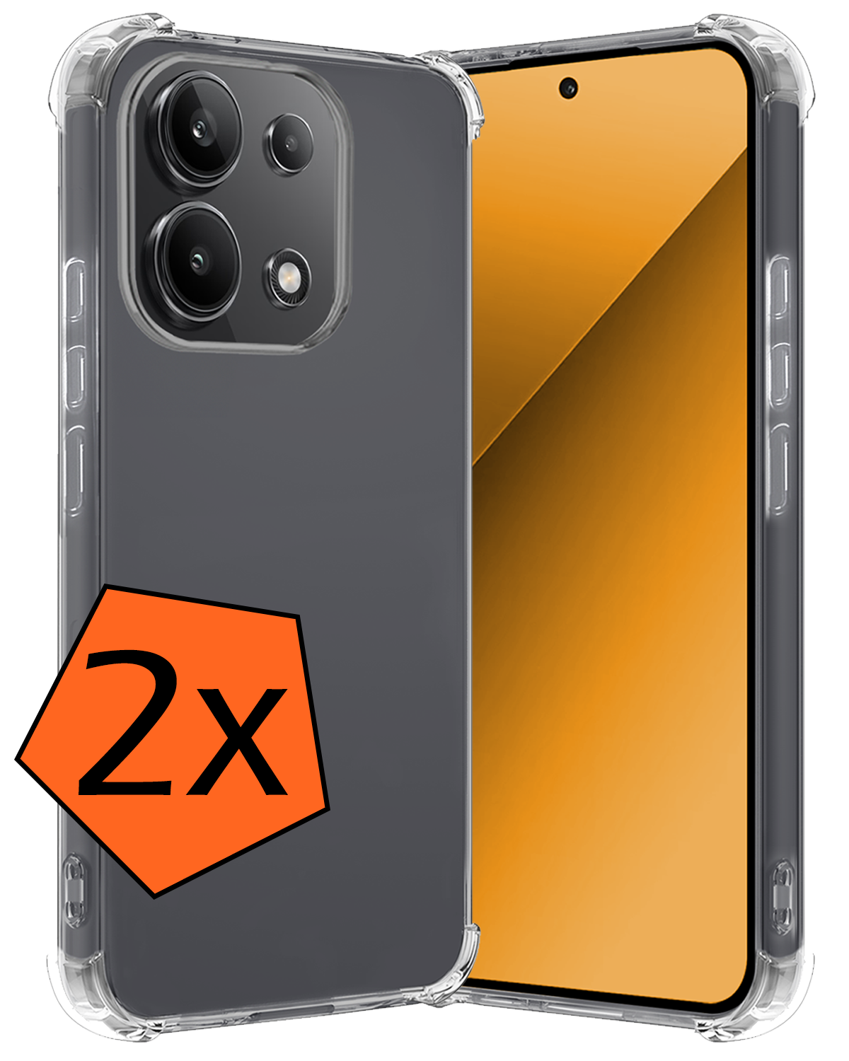 Nomfy Hoesje Geschikt voor Xiaomi Redmi Note 13 4G Hoesje Shock Proof Cover Case Shockproof - Hoes Geschikt voor Xiaomi Redmi Note 13 4G Hoes Siliconen Back Case - Transparant - 2 PACK