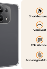 Nomfy Hoesje Geschikt voor Xiaomi Redmi Note 13 4G Hoesje Shock Proof Cover Case Shockproof Met Screenprotector - Hoes Geschikt voor Xiaomi Redmi Note 13 4G Hoes Siliconen Back Case - Transparant