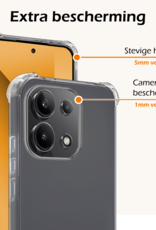 Nomfy Hoesje Geschikt voor Xiaomi Redmi Note 13 4G Hoesje Shock Proof Cover Case Shockproof Met Screenprotector - Hoes Geschikt voor Xiaomi Redmi Note 13 4G Hoes Siliconen Back Case - Transparant