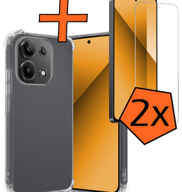 Nomfy Nomfy Xiaomi Redmi Note 13 4G Hoesje Shockproof Met 2x Screenprotector
