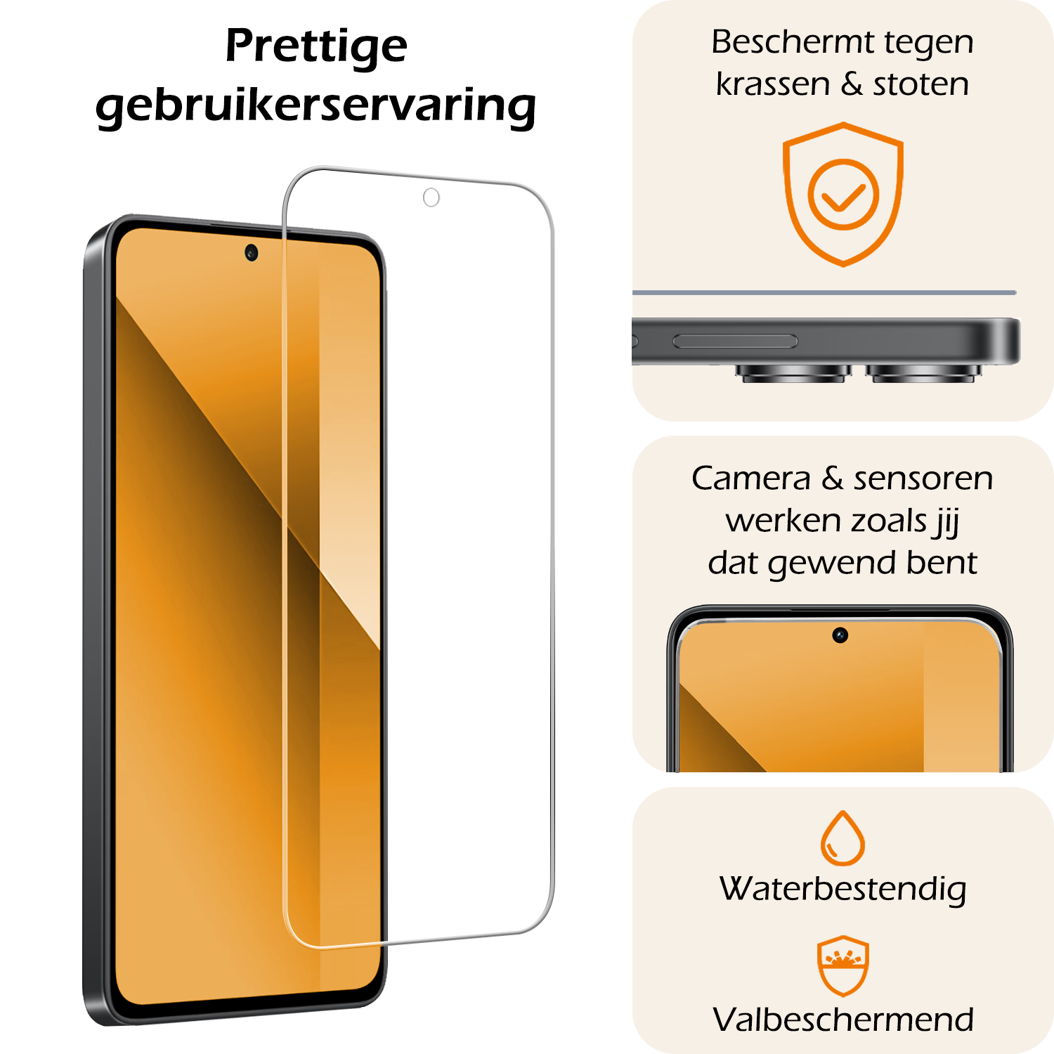 Nomfy Hoesje Geschikt voor Xiaomi Redmi Note 13 4G Hoesje Shock Proof Cover Case Shockproof Met 2x Screenprotector - Hoes Geschikt voor Xiaomi Redmi Note 13 4G Hoes Siliconen Back Case - Transparant