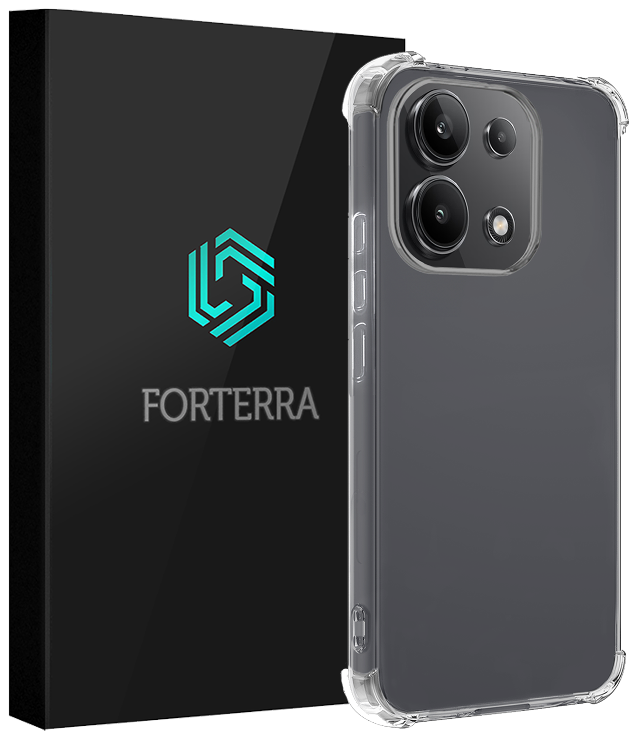 Forterra Hoesje Geschikt voor Xiaomi Redmi Note 13 4G Case Shockproof Siliconen Hoes - Hoes Geschikt voor Xiaomi Redmi Note 13 4G Hoesje Shock Proof Back Cover - Transparant