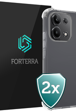 Forterra Hoesje Geschikt voor Xiaomi Redmi Note 13 4G Case Shockproof Siliconen Hoes - Hoes Geschikt voor Xiaomi Redmi Note 13 4G Hoesje Shock Proof Back Cover - Transparant - 2 PACK