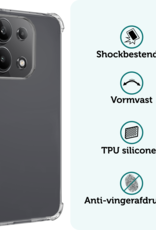 Forterra Hoesje Geschikt voor Xiaomi Redmi Note 13 4G Case Shockproof Siliconen Hoes Met Screenprotector - Hoes Geschikt voor Xiaomi Redmi Note 13 4G Hoesje Shock Proof Back Cover - Transparant