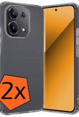 Nomfy Hoesje Geschikt voor Xiaomi Redmi Note 13 4G Hoesje Siliconen Cover Case - Hoes Geschikt voor Xiaomi Redmi Note 13 4G Hoes Back Case - 2-PACK - Transparant