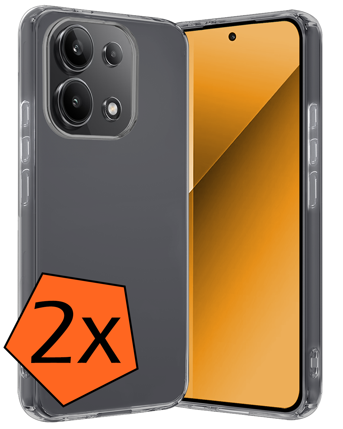 Nomfy Hoesje Geschikt voor Xiaomi Redmi Note 13 4G Hoesje Siliconen Cover Case - Hoes Geschikt voor Xiaomi Redmi Note 13 4G Hoes Back Case - 2-PACK - Transparant